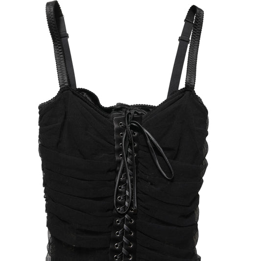 Dolce & Gabbana Black Bodycon Fitted Corset Style Mini Dress Dolce & Gabbana