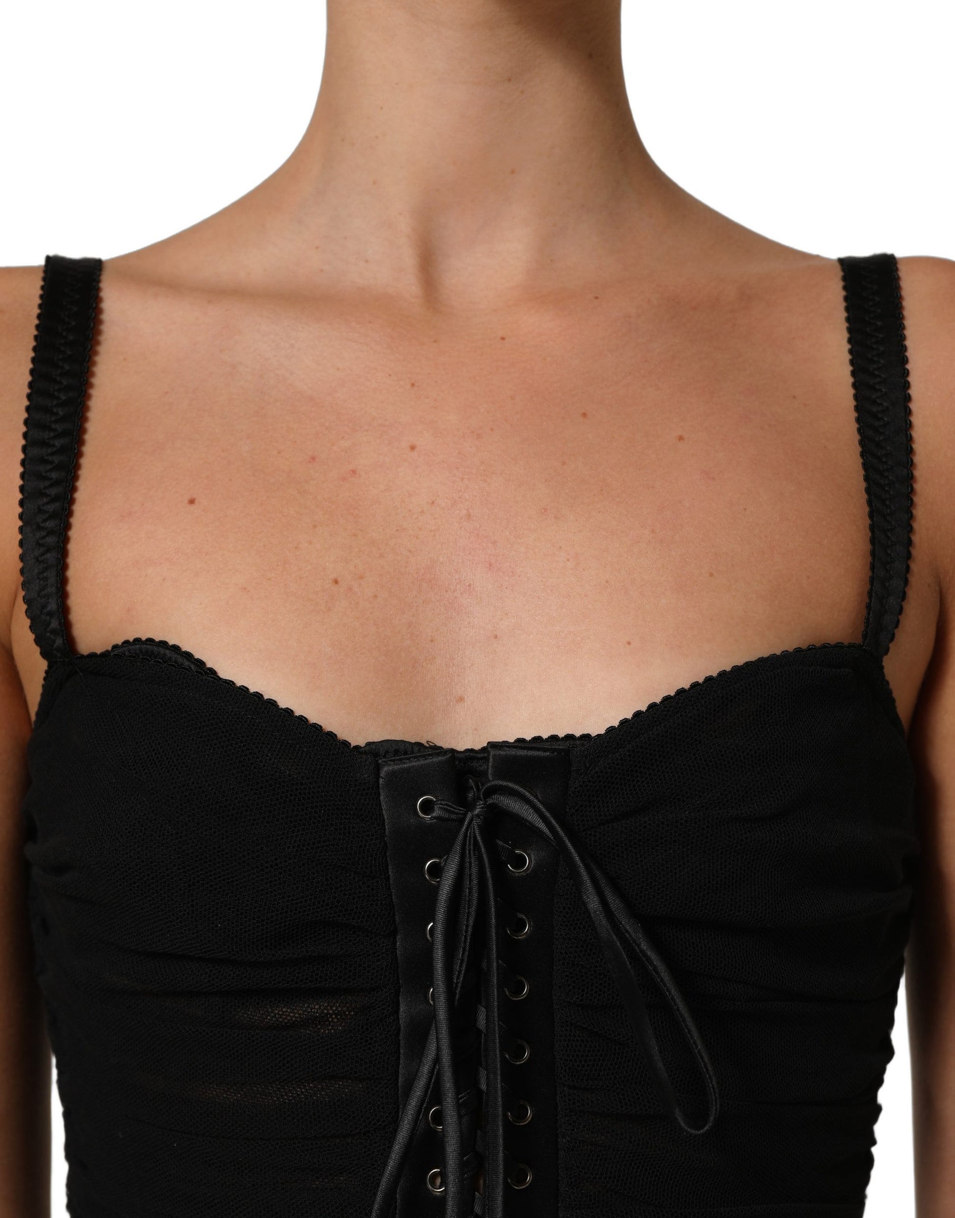 Dolce & Gabbana Black Bodycon Fitted Corset Style Mini Dress Dolce & Gabbana