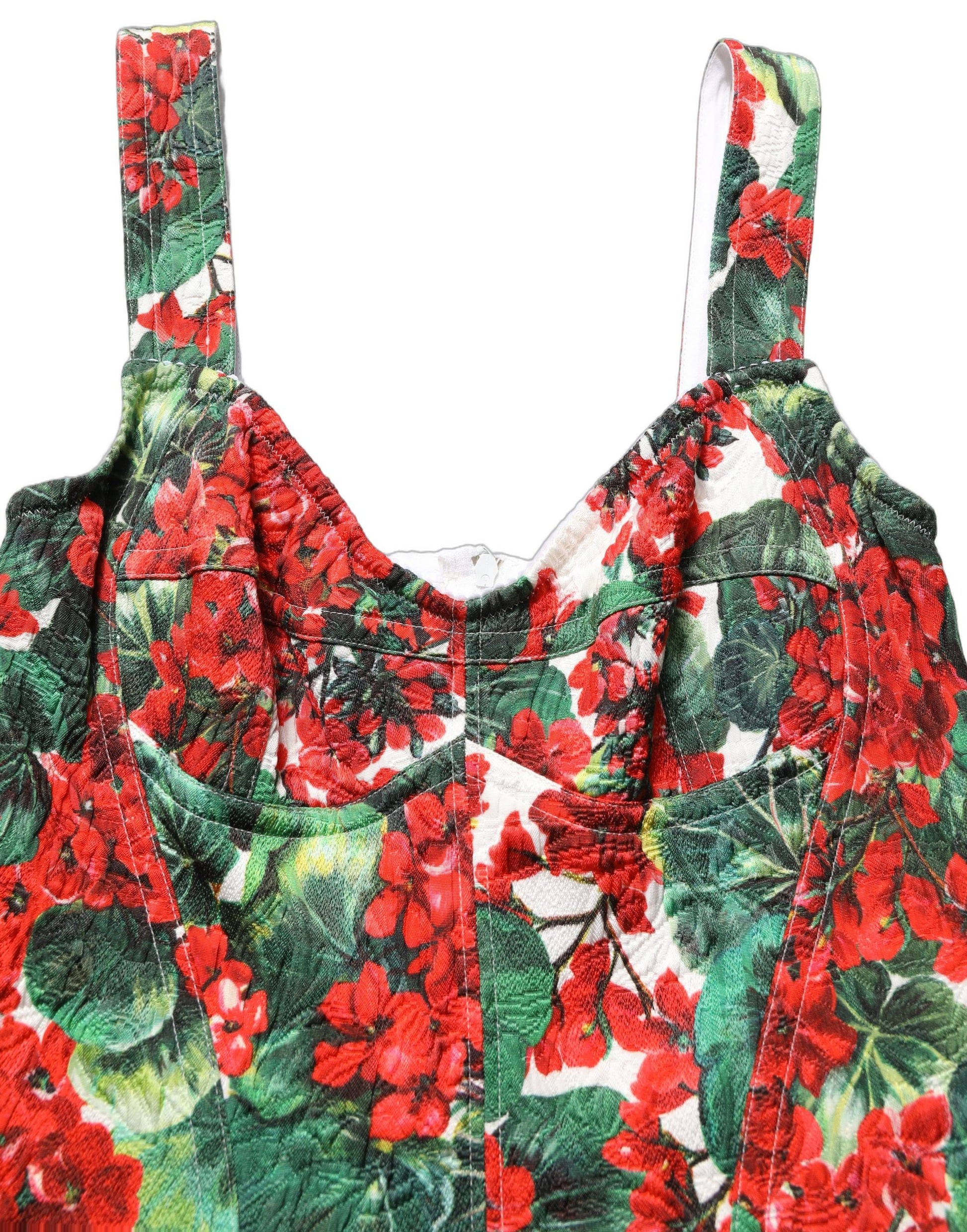 Dolce & Gabbana Multicolor Geranium Print A-line Mini Dress Dolce & Gabbana