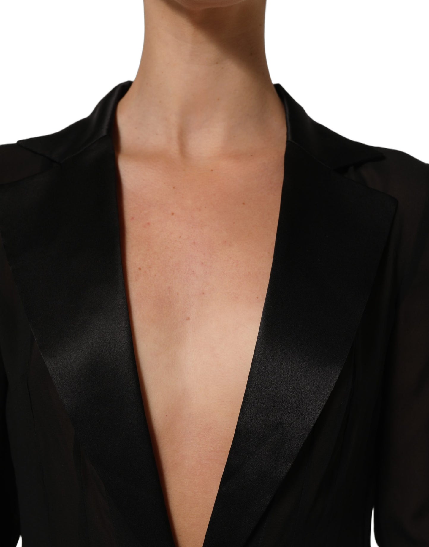 Dolce & Gabbana Black Silk Sheer Chiffon Long Maxi Dress Dolce & Gabbana