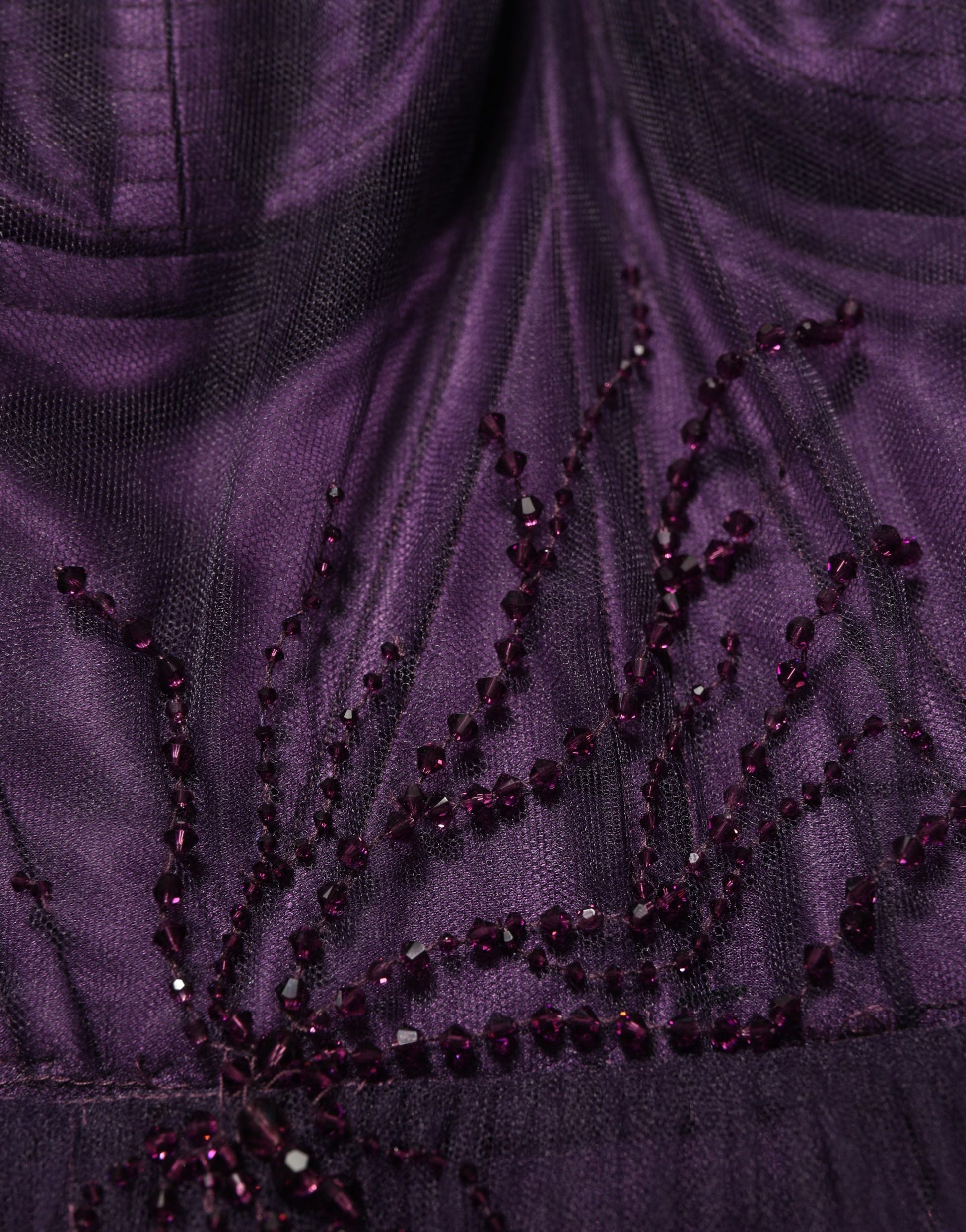 Dolce & Gabbana Purple Tiered Tulle Silk Long Gown Dress Dolce & Gabbana