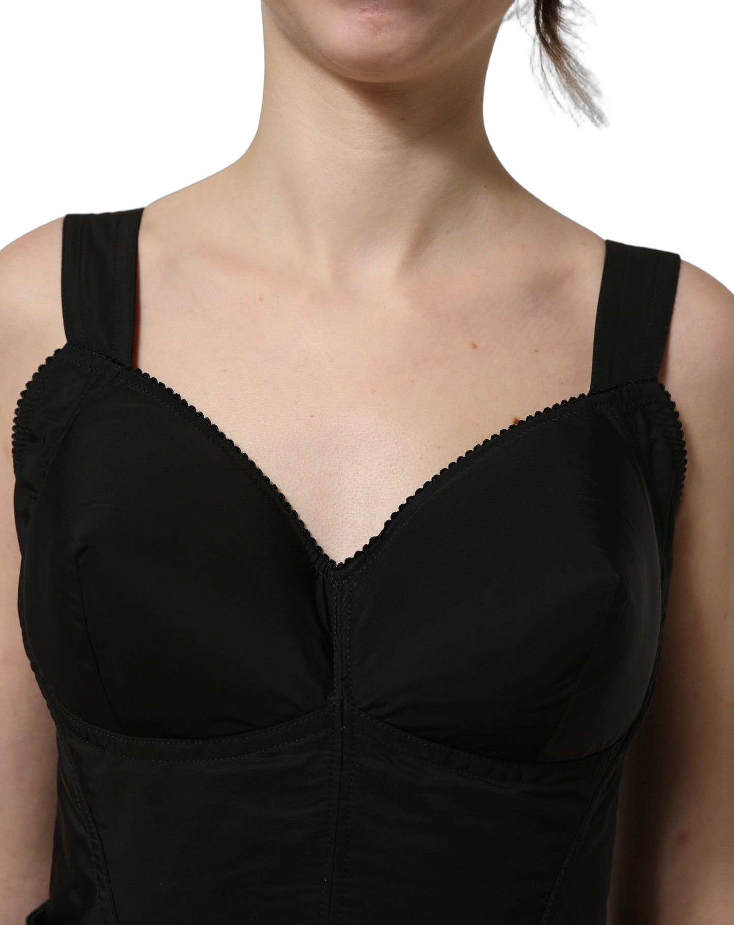 Dolce & Gabbana Black Nylon A-Line Sleeveless Mini Dress Dolce & Gabbana
