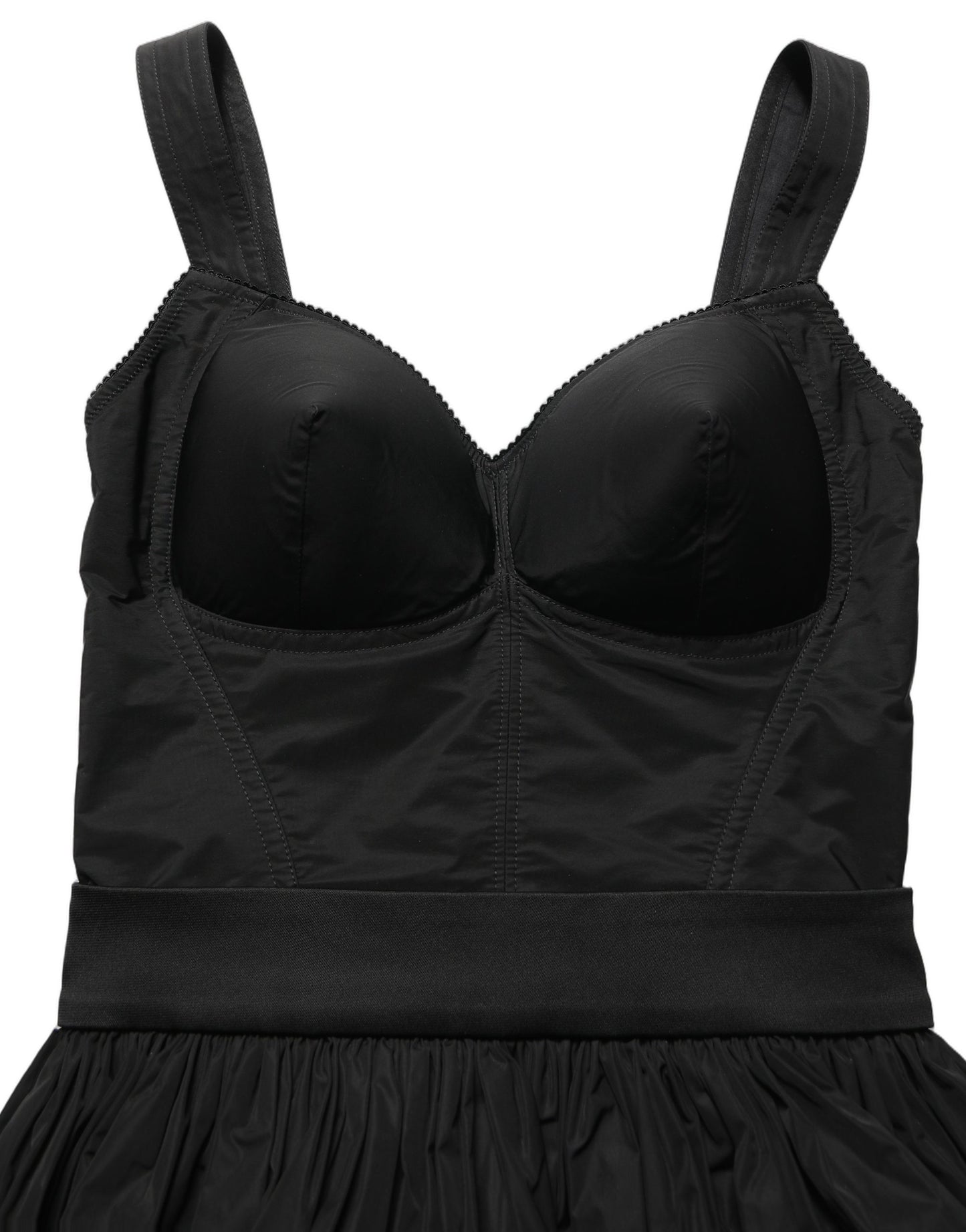 Dolce & Gabbana Black Nylon A-Line Sleeveless Mini Dress Dolce & Gabbana