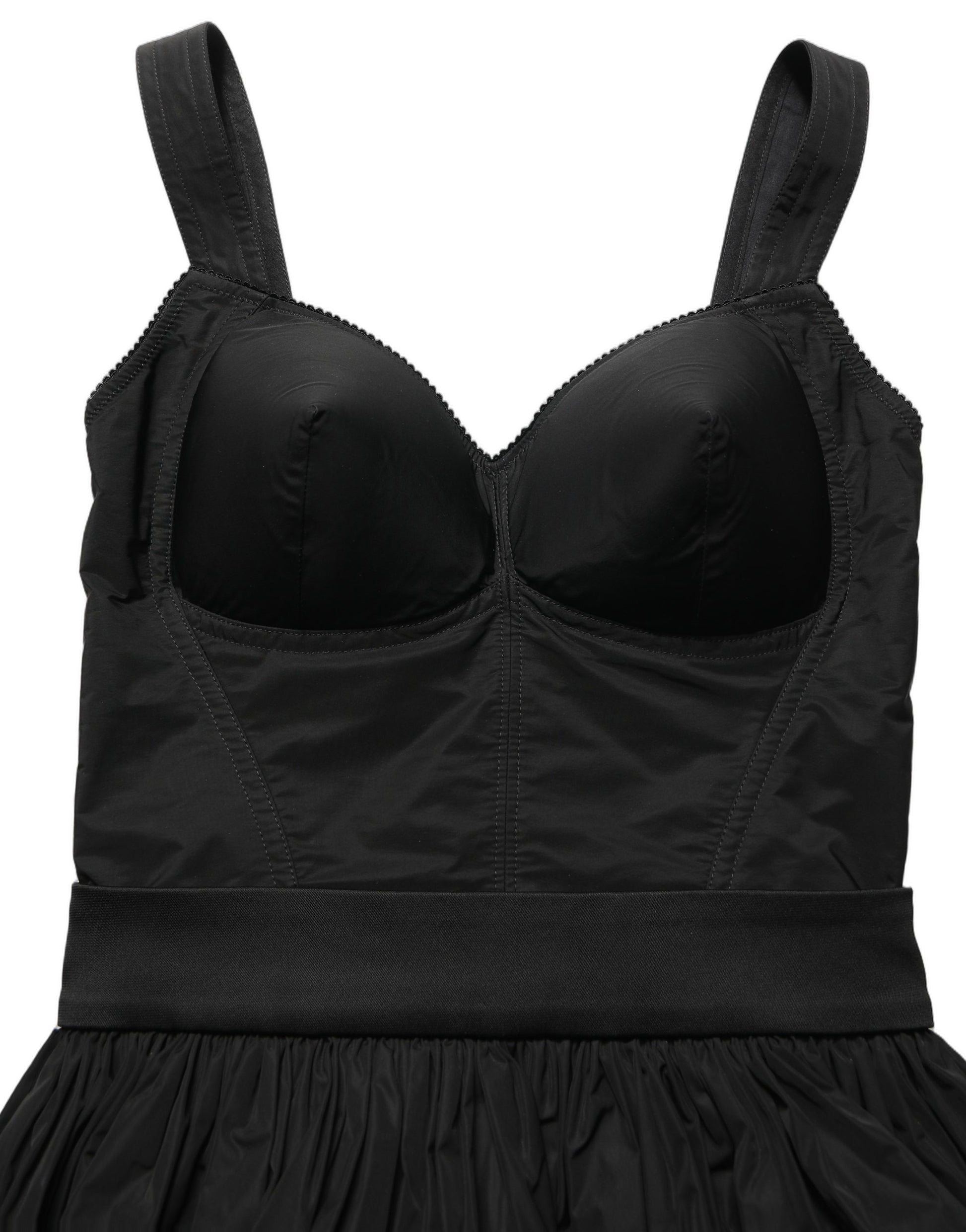 Dolce & Gabbana Black Nylon A-Line Sleeveless Mini Dress Dolce & Gabbana