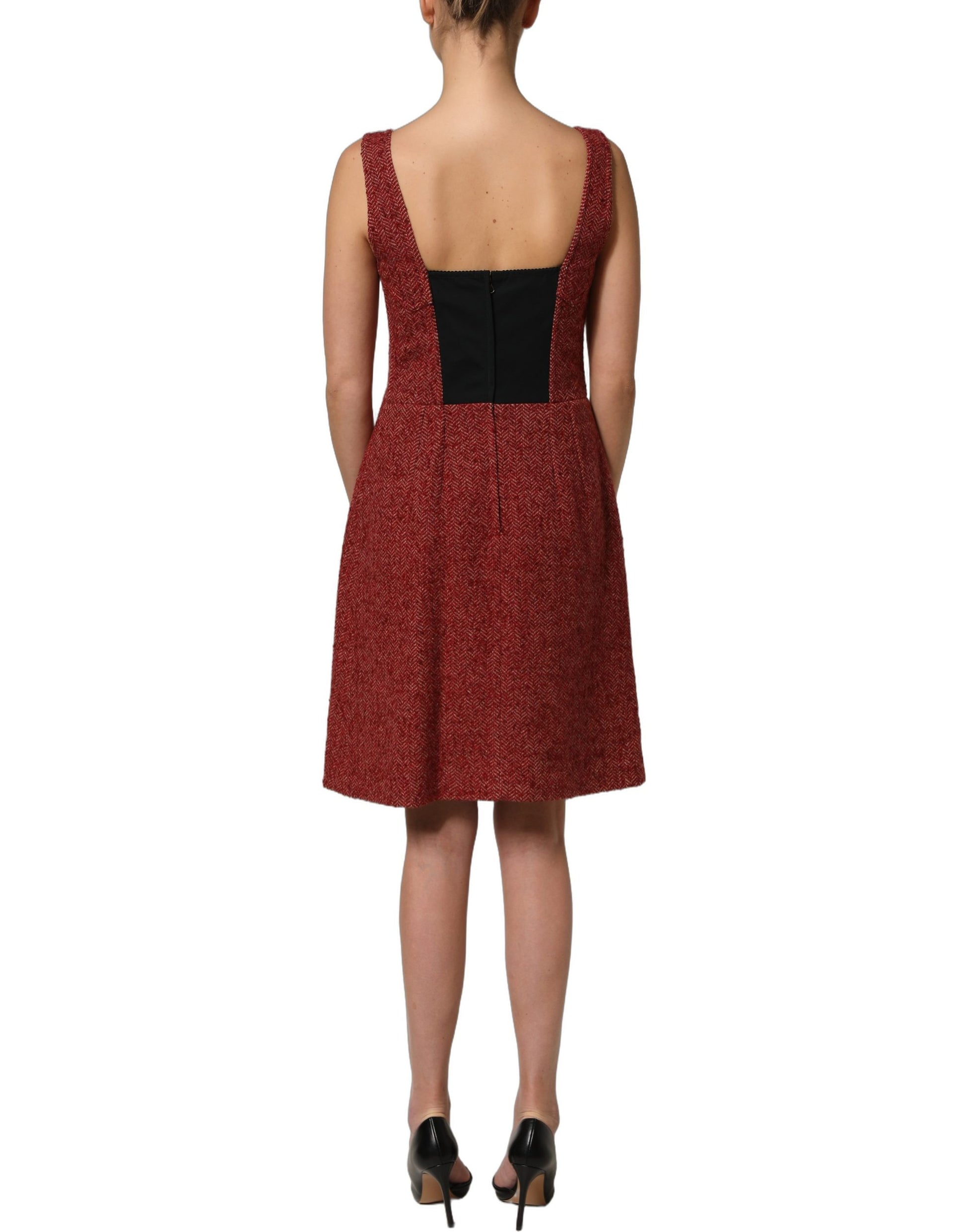 Dolce & Gabbana Multicolor Tweed Belted Babydoll Mini Dress Dolce & Gabbana