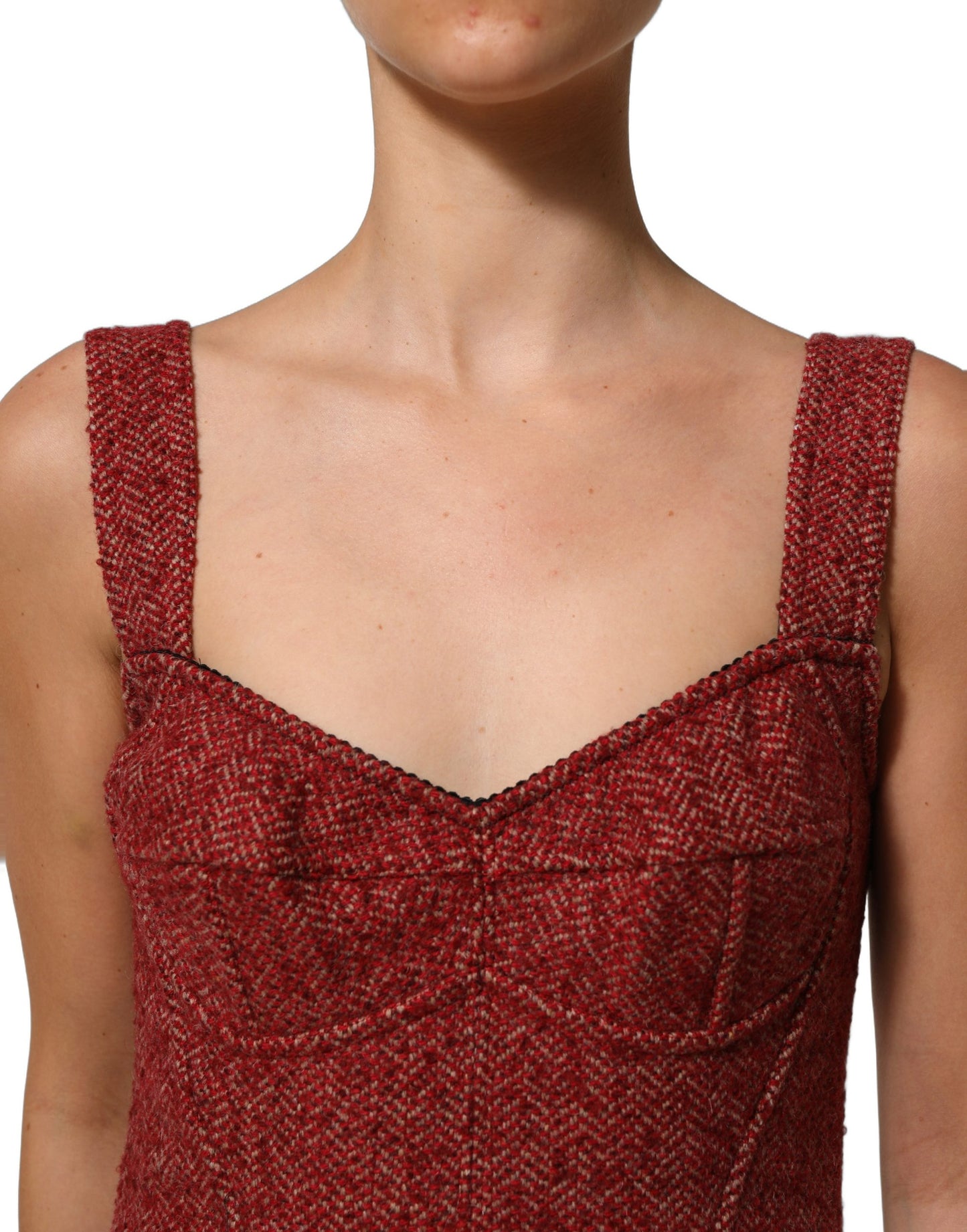 Dolce & Gabbana Multicolor Tweed Belted Babydoll Mini Dress Dolce & Gabbana