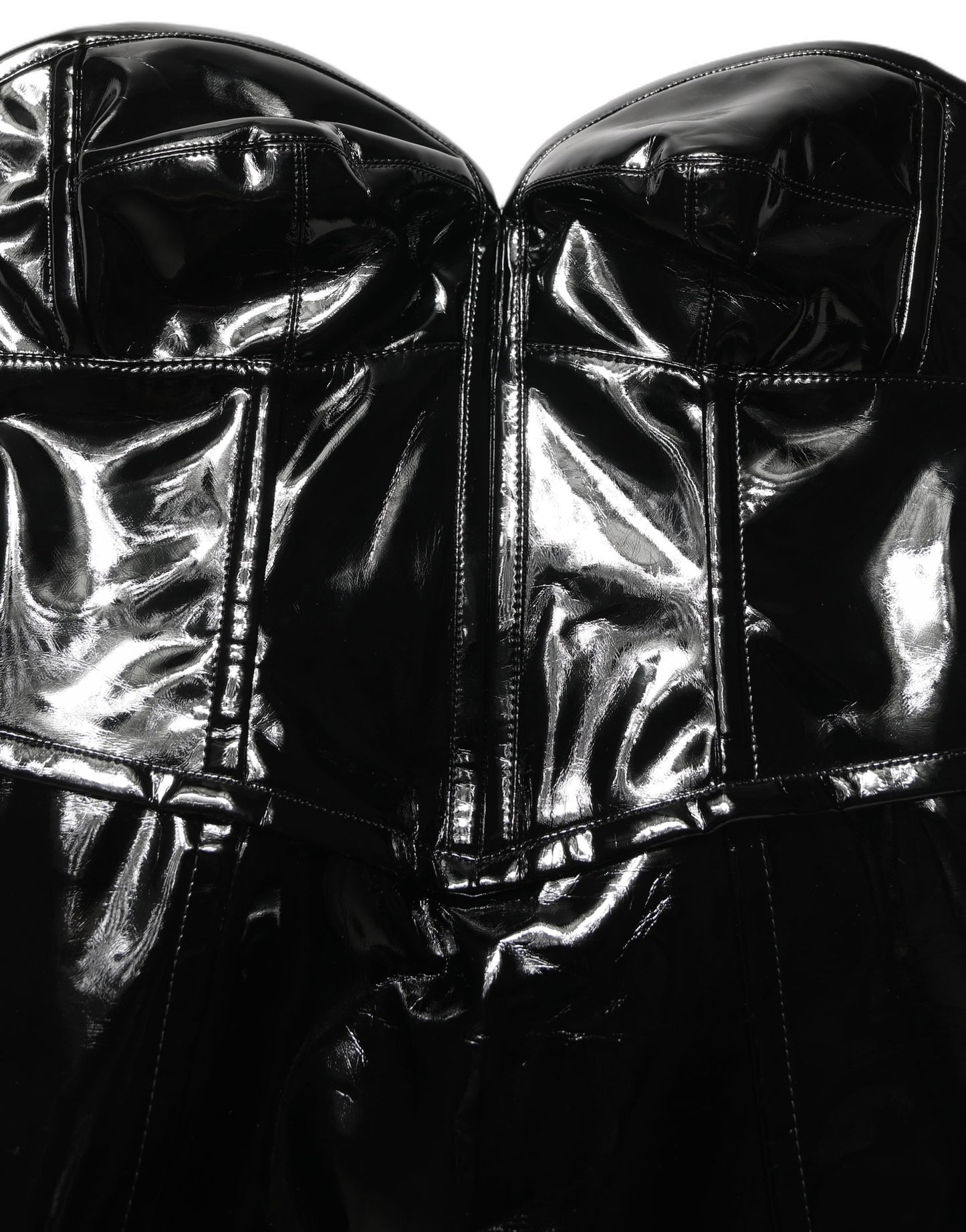 Dolce & Gabbana Black Patent Leather Corset Style Mini Dress Dolce & Gabbana