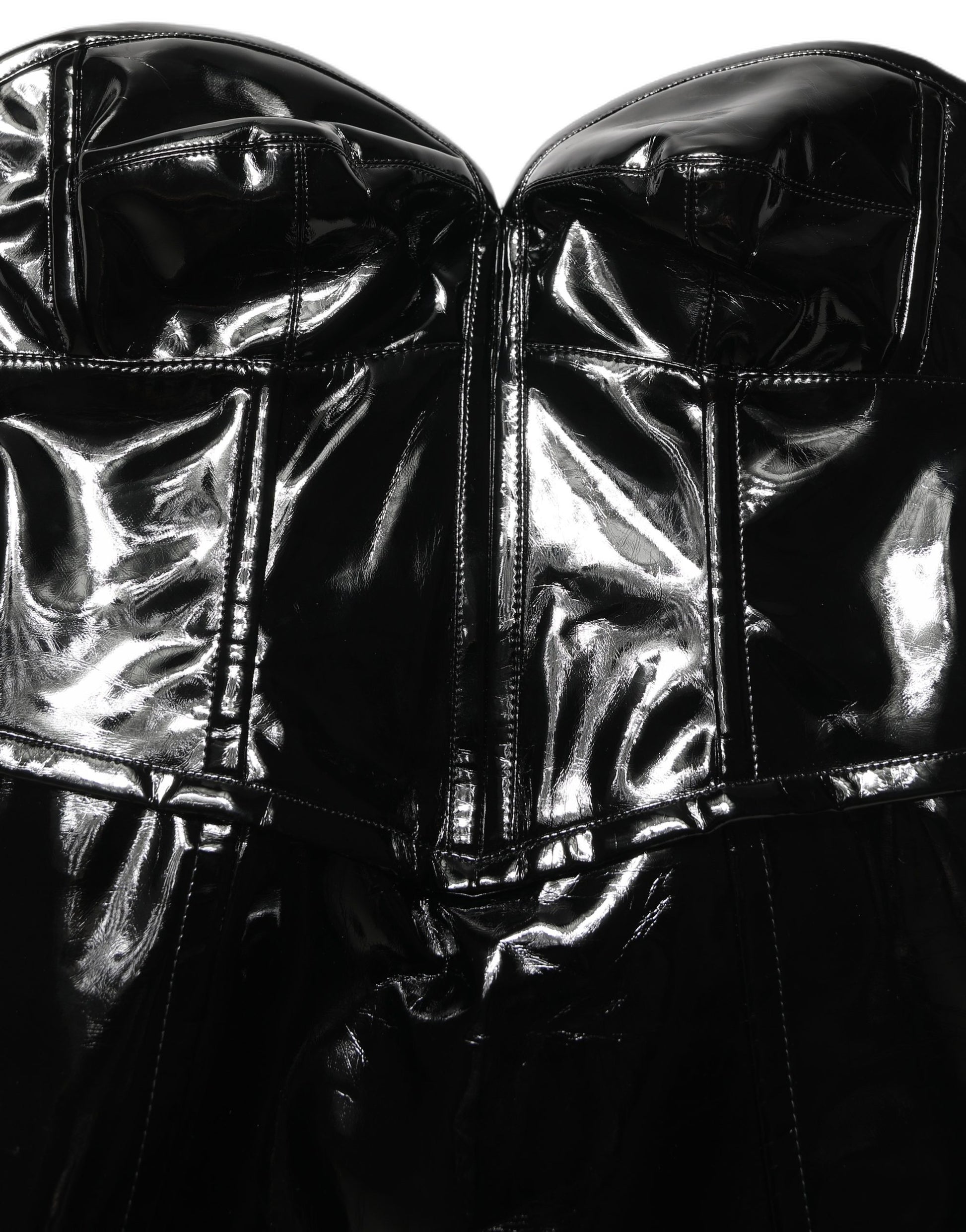 Dolce & Gabbana Black Patent Leather Corset Style Mini Dress Dolce & Gabbana