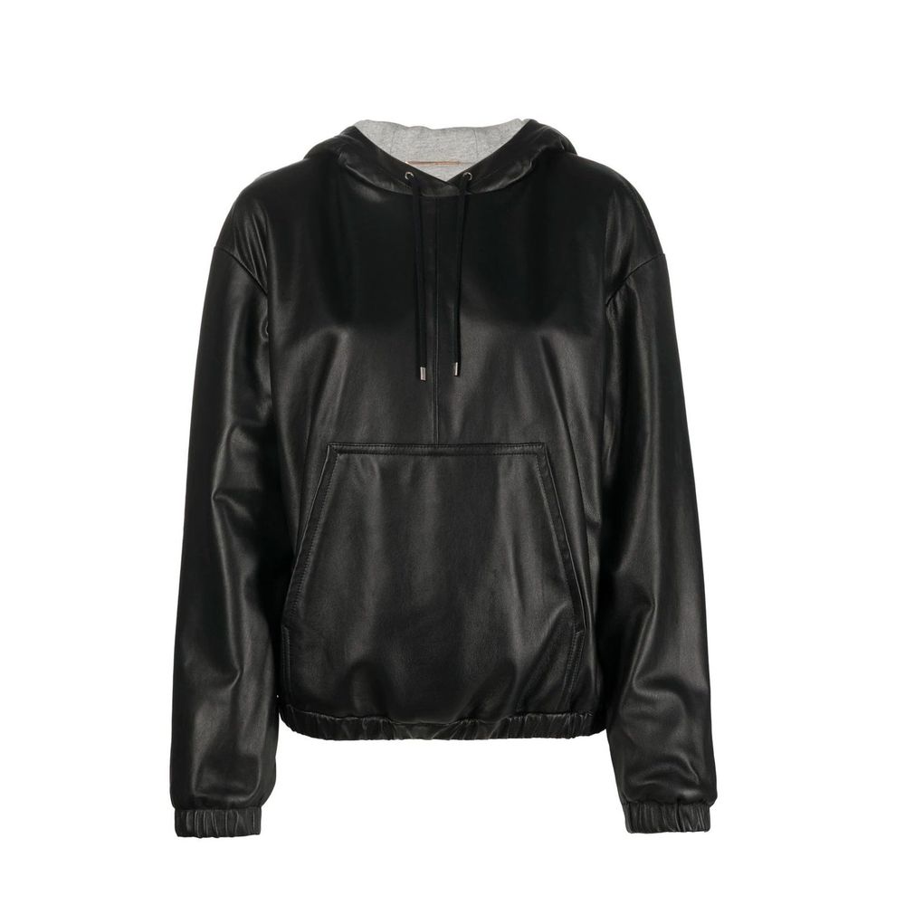 Saint Laurent Black Leather Tank Tops Saint Laurent