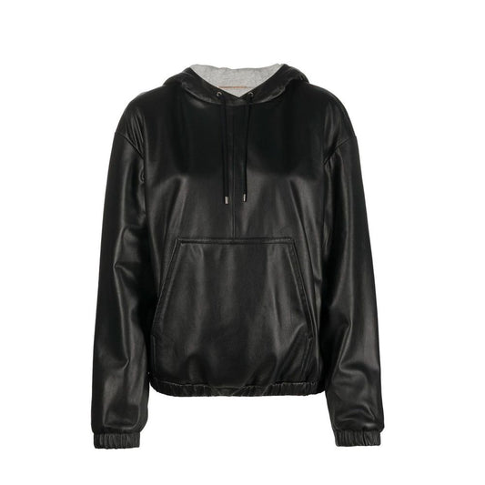 Saint Laurent Black Leather Tank Tops Saint Laurent