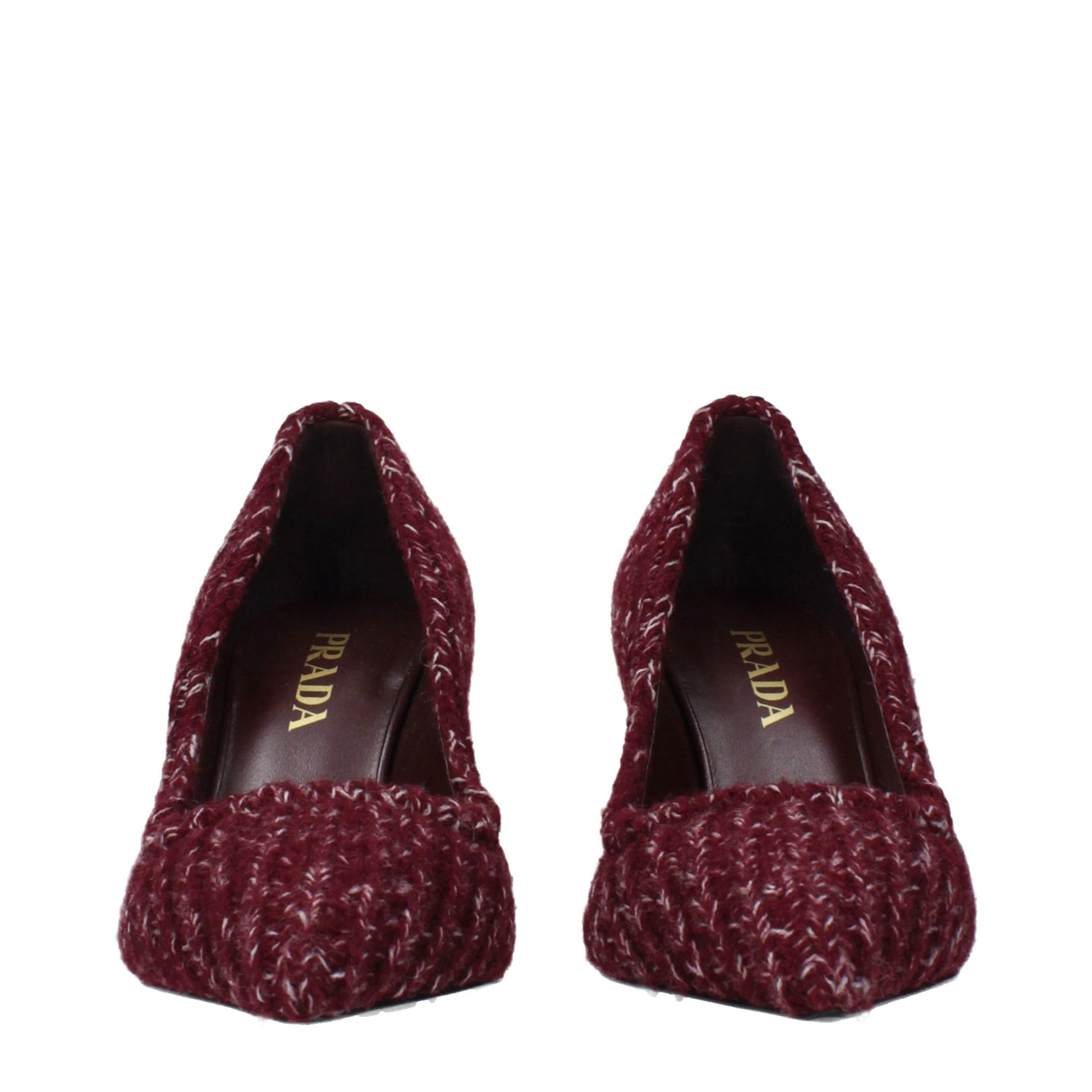 Prada Red Fabric Mid Heel Pumps Prada
