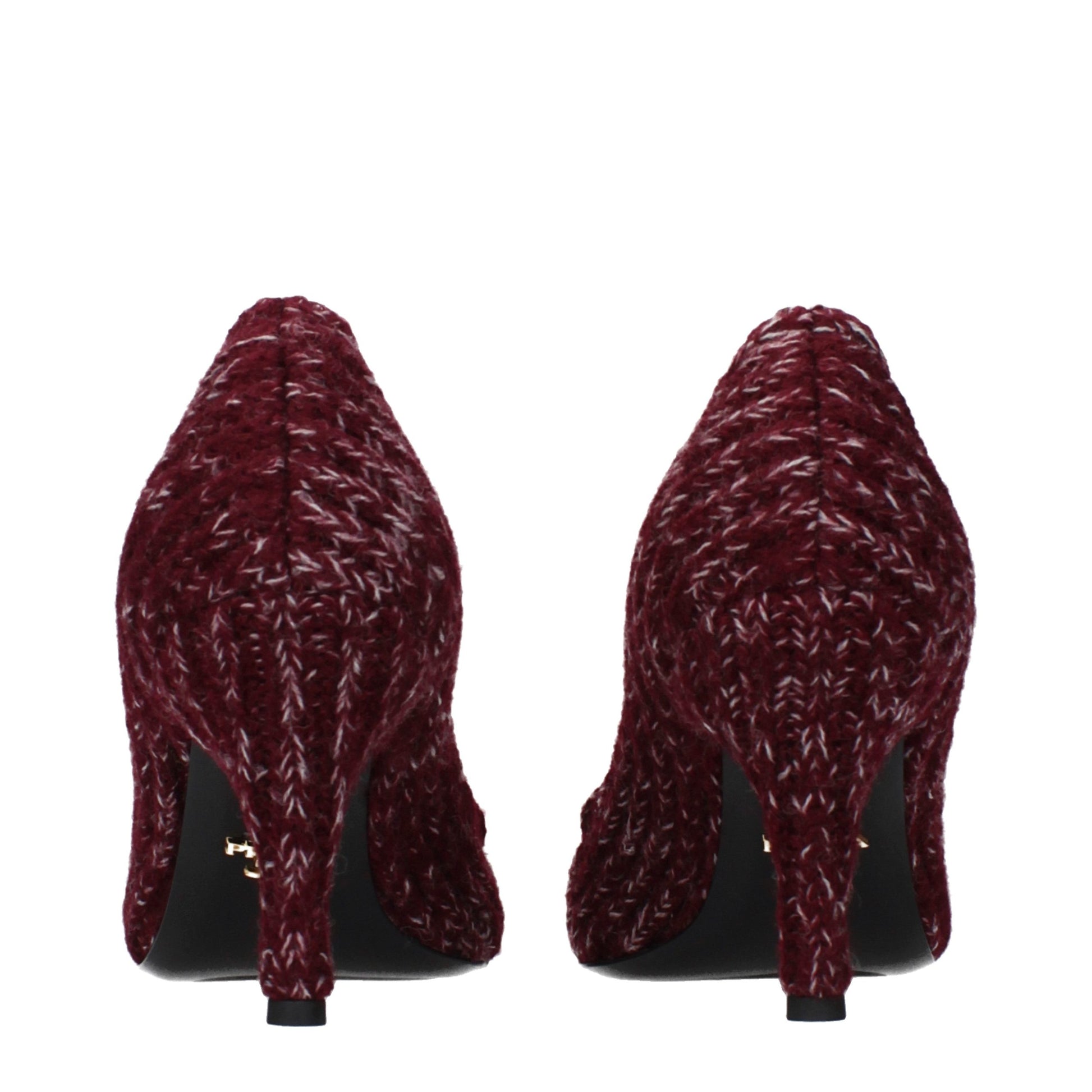 Prada Red Fabric Mid Heel Pumps Prada