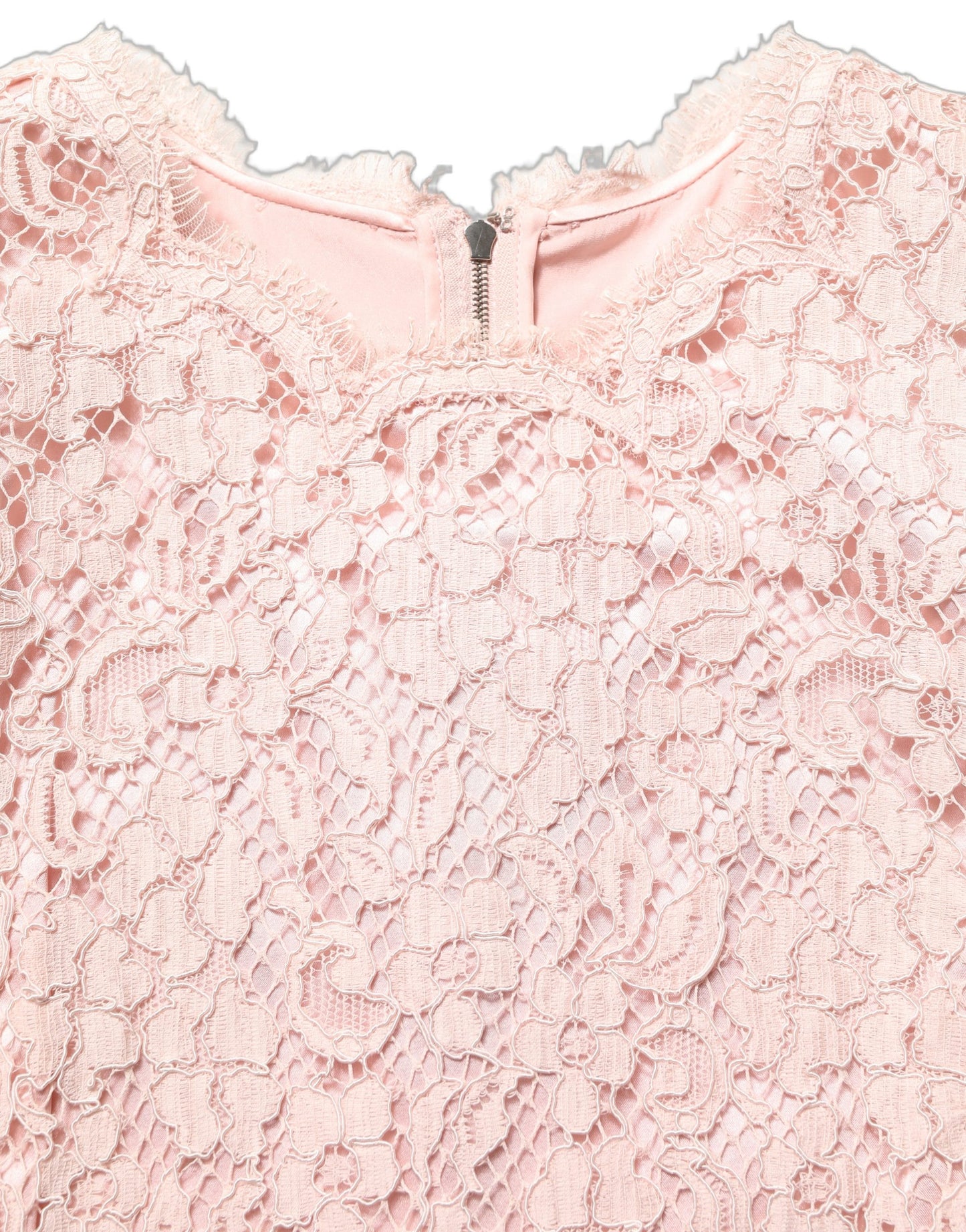 Dolce & Gabbana Pink Cotton Floral Lace Sleeveless Mini Dress Dolce & Gabbana