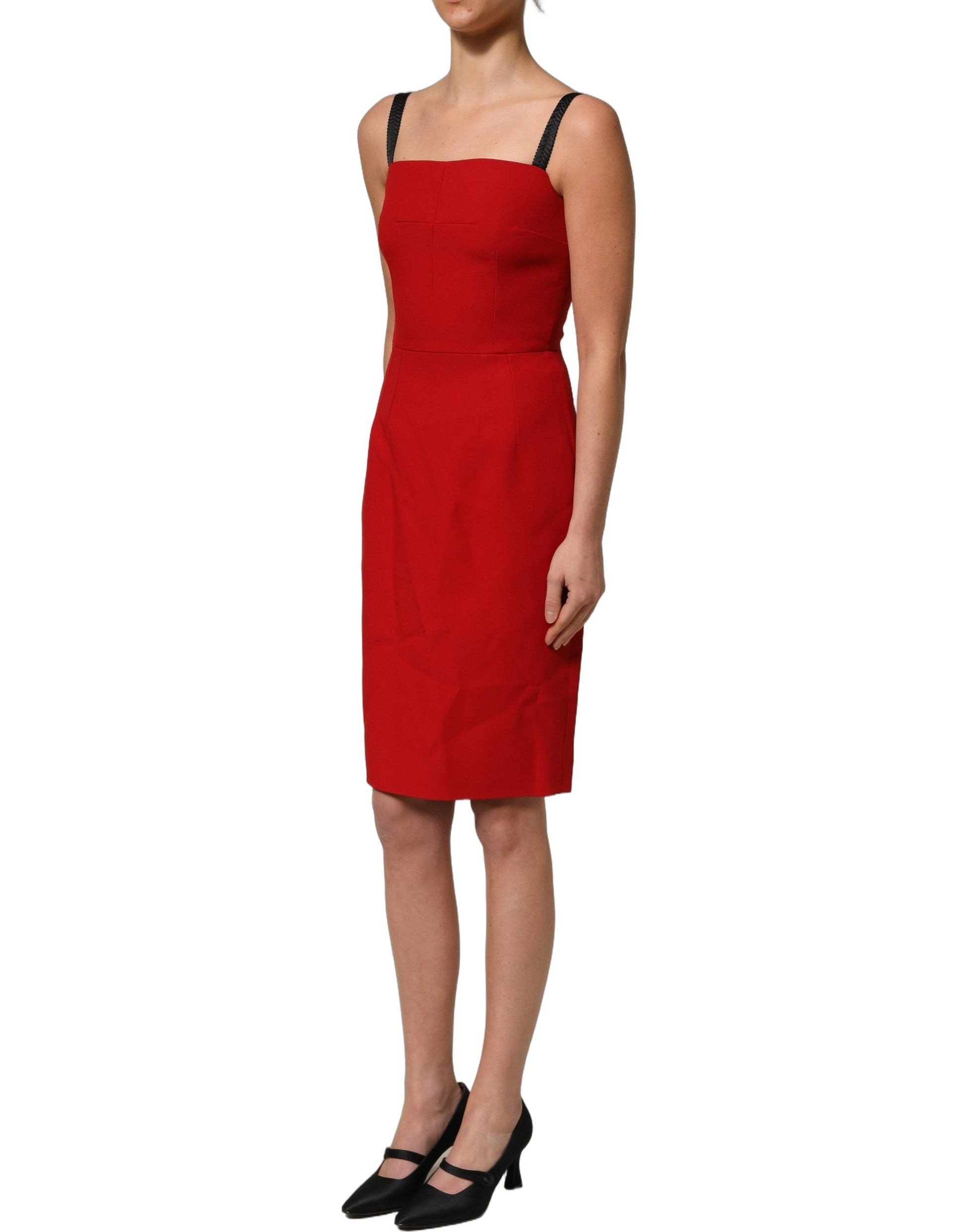 Dolce & Gabbana Red Stretch Bodycon Sheath Knee Length Dress Dolce & Gabbana