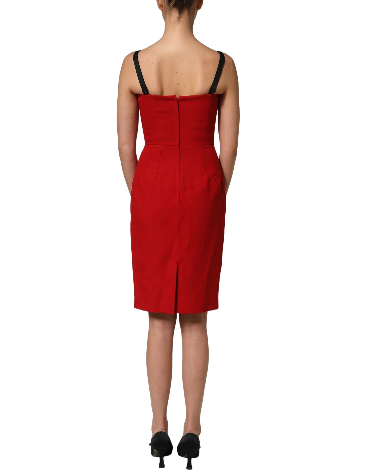 Dolce & Gabbana Red Stretch Bodycon Sheath Knee Length Dress Dolce & Gabbana