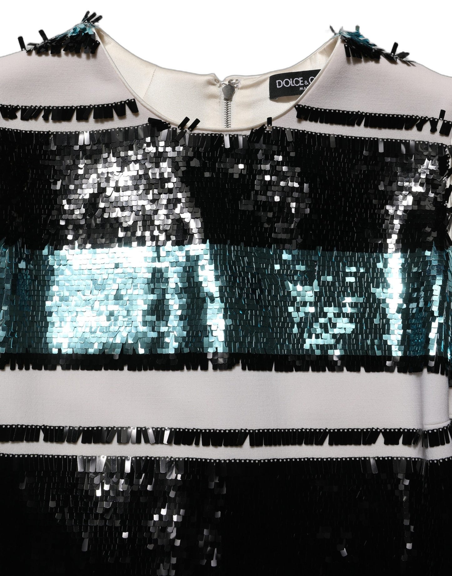 Dolce & Gabbana Multicolor Sequined Sleeveless Shift Dress Dolce & Gabbana