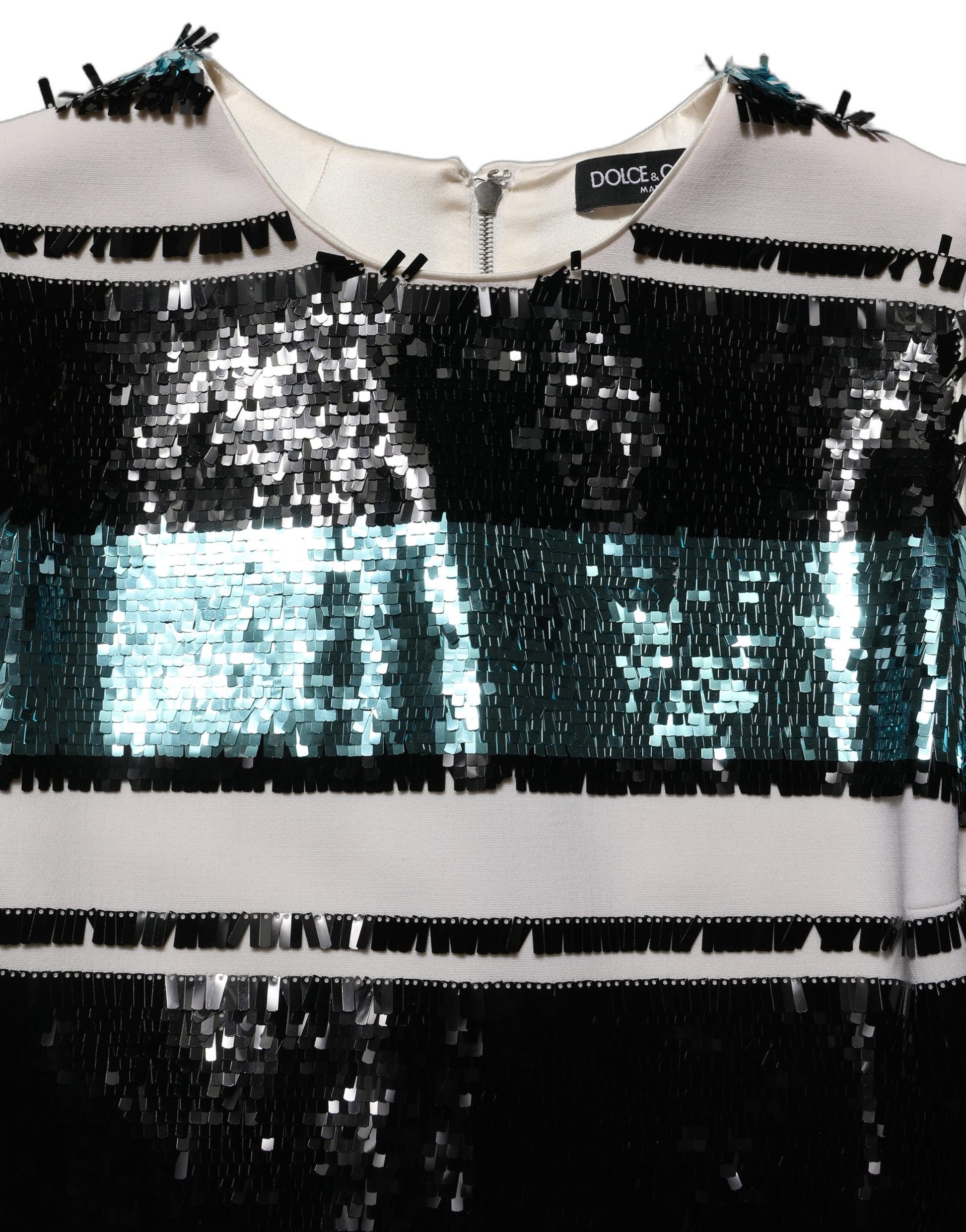 Dolce & Gabbana Multicolor Sequined Sleeveless Shift Dress Dolce & Gabbana