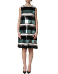 Dolce & Gabbana Multicolor Sequined Sleeveless Shift Dress - Eljoys Fashion 