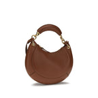Chloé brown calf leather Bos Taurus shoulder bag with gold-tone hardware and signature design details.