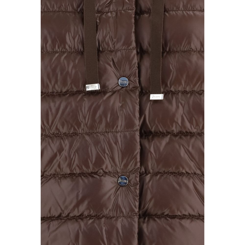 Herno Brown Polyester Full-Length Jacket Herno
