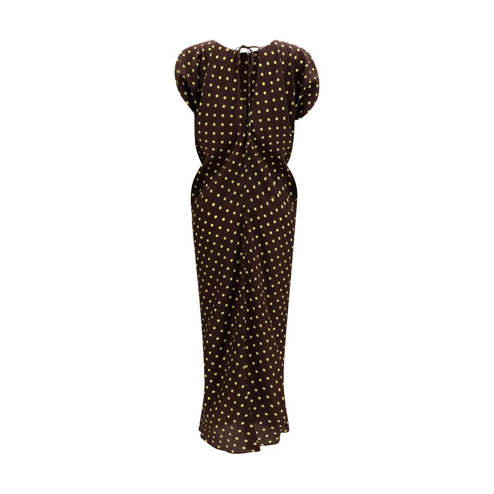 Marni Brown Silk Casual Dress Marni