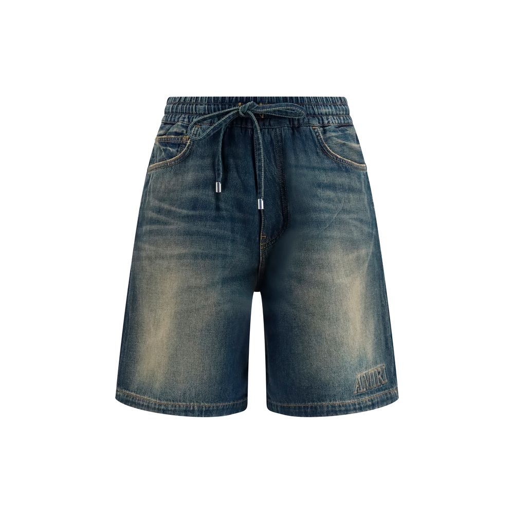 Amiri Blue Cotton Bermuda Shorts Amiri
