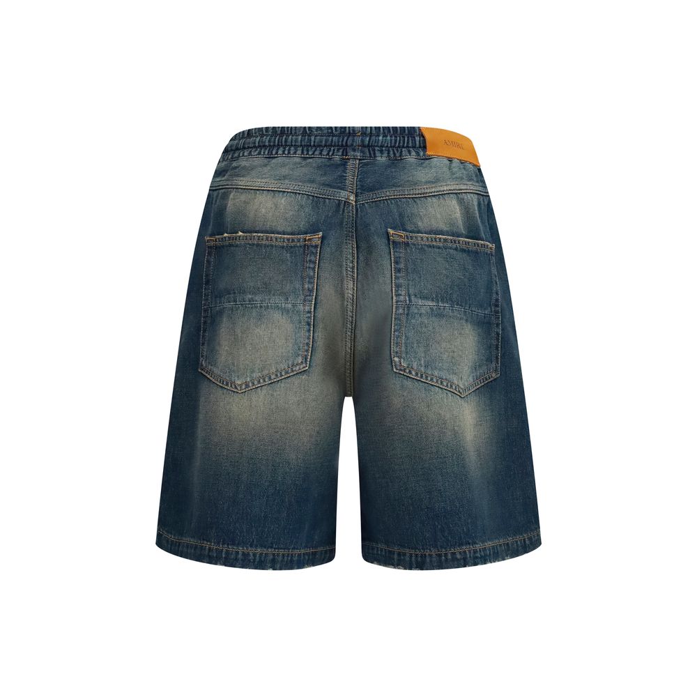 Amiri Blue Cotton Bermuda Shorts Amiri
