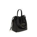 Chloé black lamb leather Ovis Aries shoulder bag with silver hardware and structured design, featuring a top handle and adjustable strap.