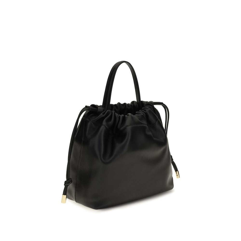 Chloé Black Lamb Ovis Aries Shoulder Bag with silver hardware, soft leather and adjustable strap, stylish designer accessory.