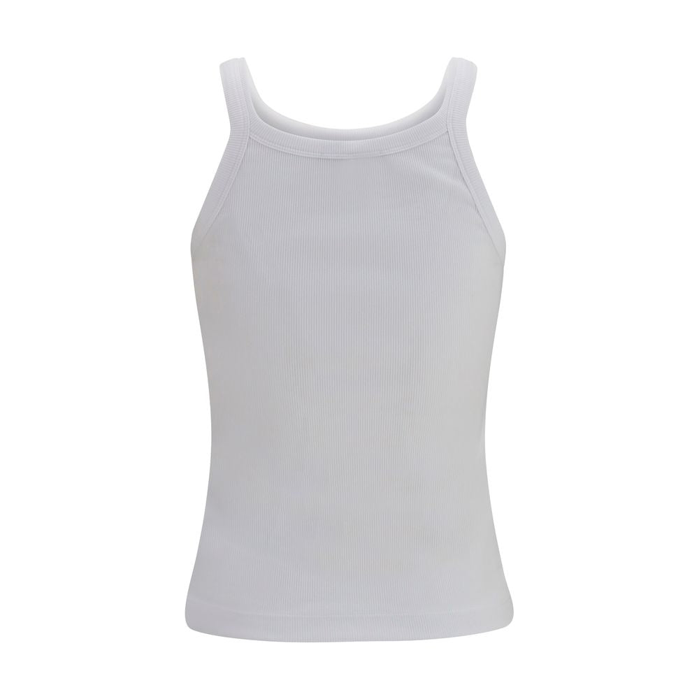 Fendi White Cotton Tank Tops Fendi