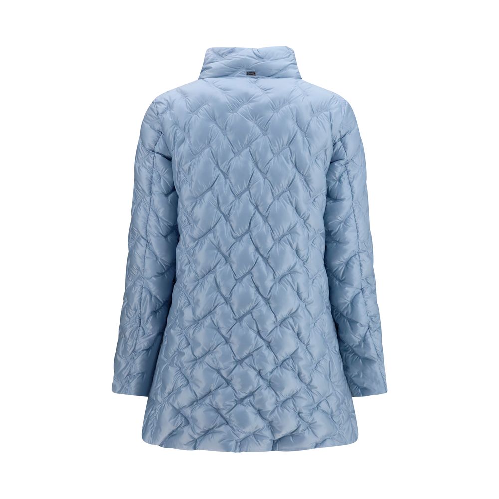Herno Blue Polyester Full-Length Jacket Herno