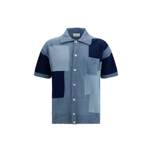 Laneus Blue Cotton Cardigan Laneus