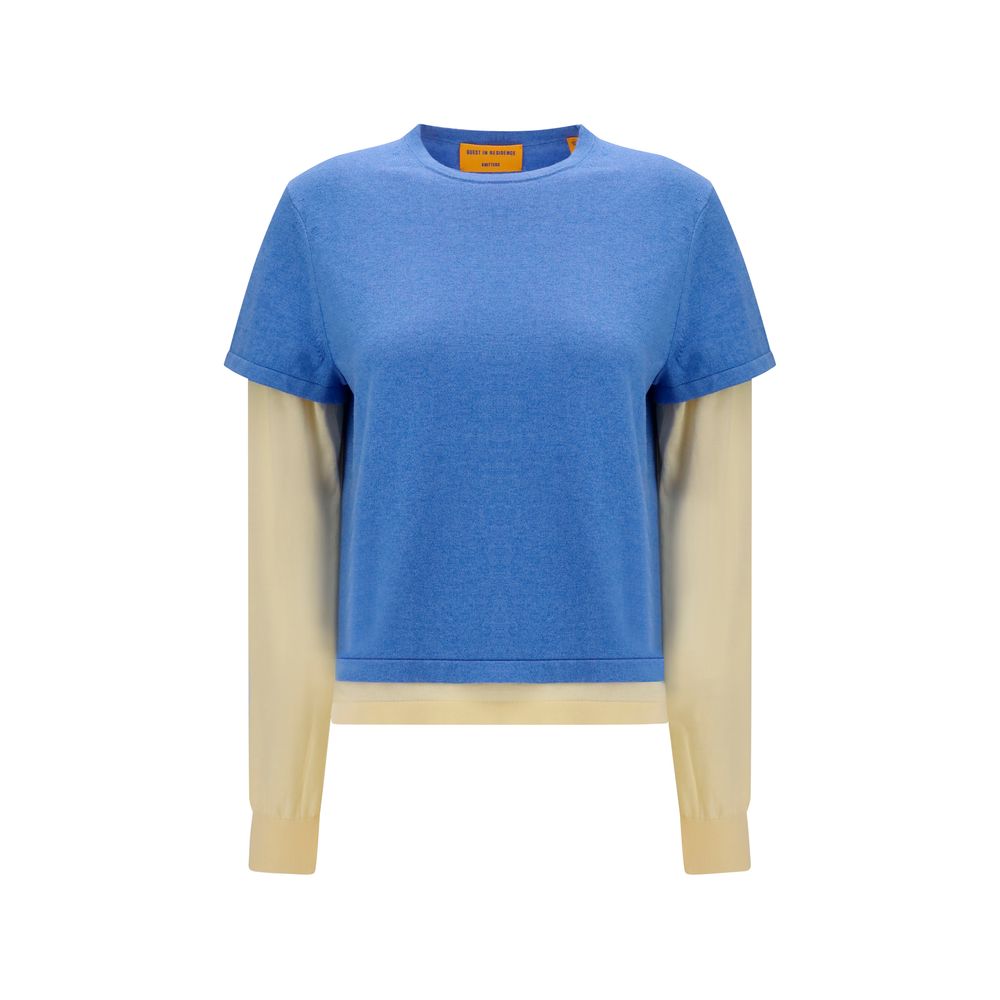 Guest in Residence Blue Cotton Sweatshirt Guest in Residence