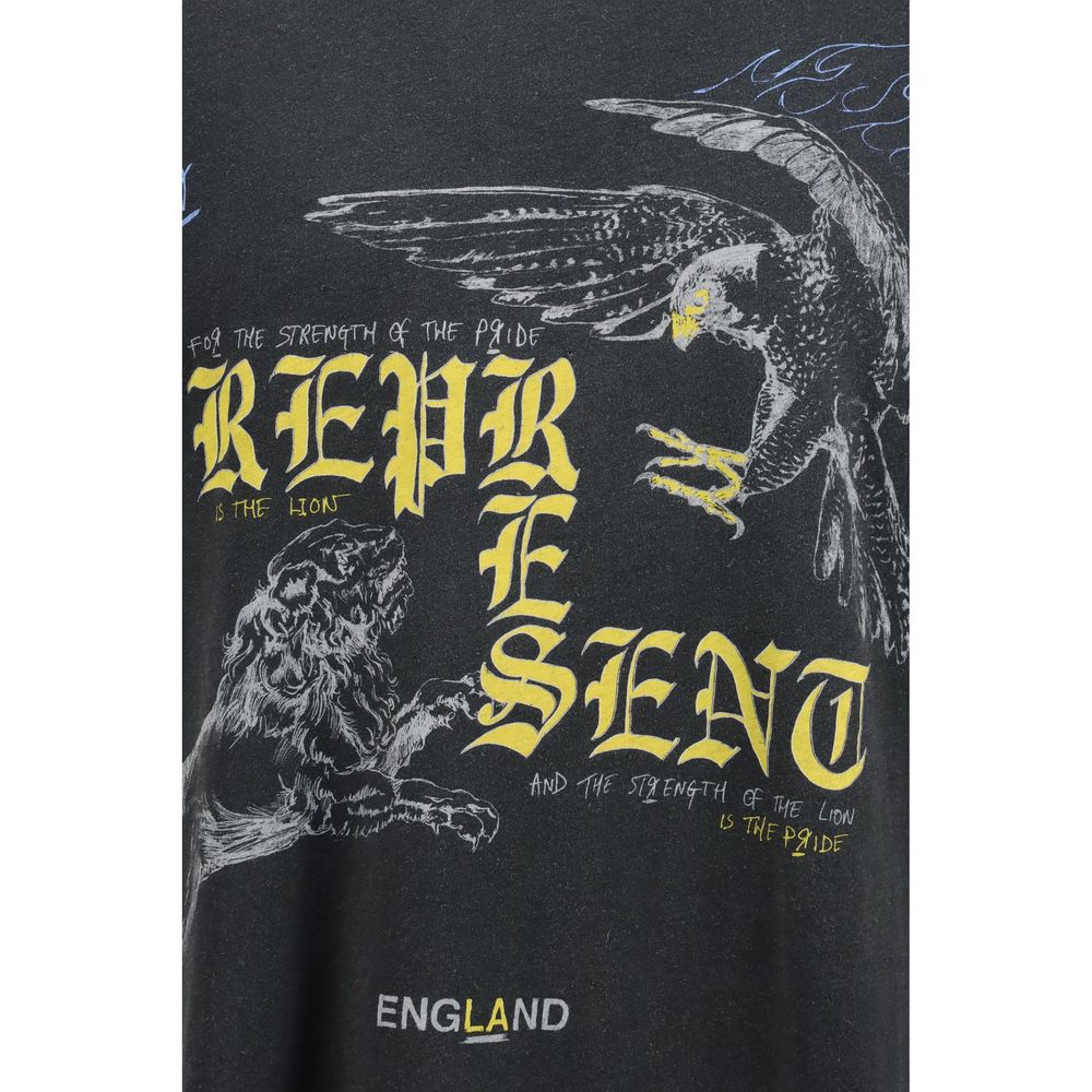 Represent black cotton T-shirt with crew neckline and short sleeves, displayed flat on a white background.