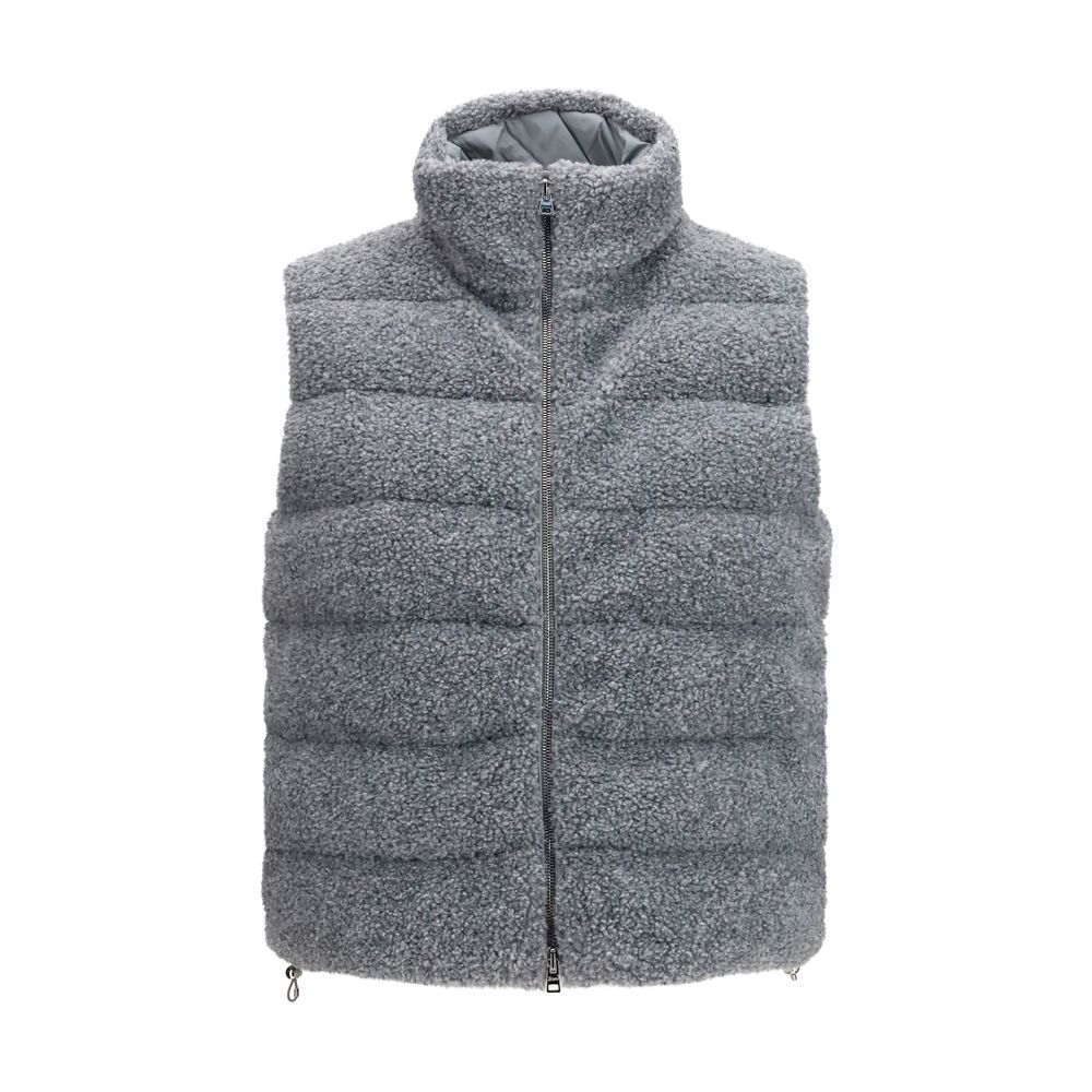 Herno Gray Polyester Sleeveless Jacket Herno