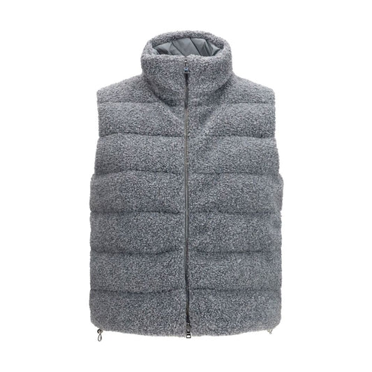Herno Gray Polyester Sleeveless Jacket Herno