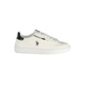 U.S. POLO ASSN. Bianco men's polyurethane sneaker with white upper and sporty design, featuring laces and rubber sole.