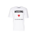 White cotton T-shirt from Moschino Couture featuring a classic fit and branded logo print.