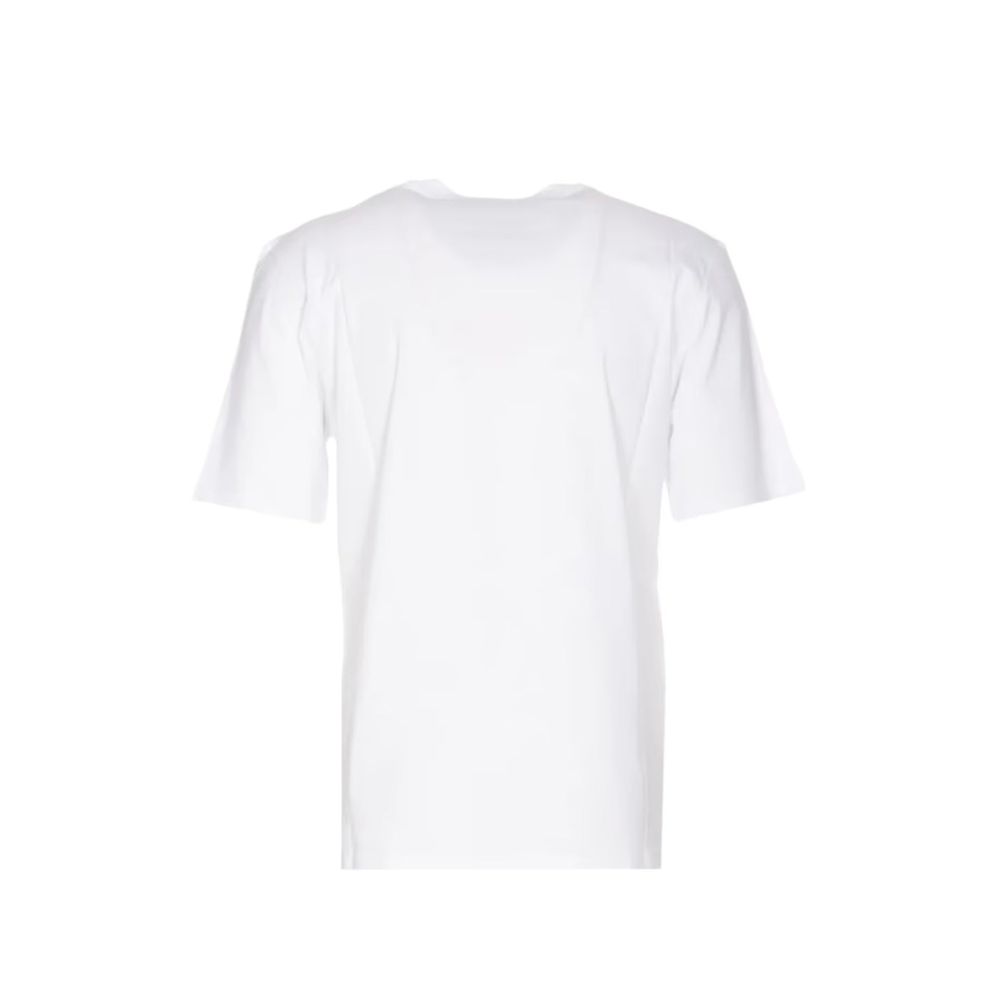 White cotton T-shirt from Moschino Couture featuring a classic fit and subtle branding detail.