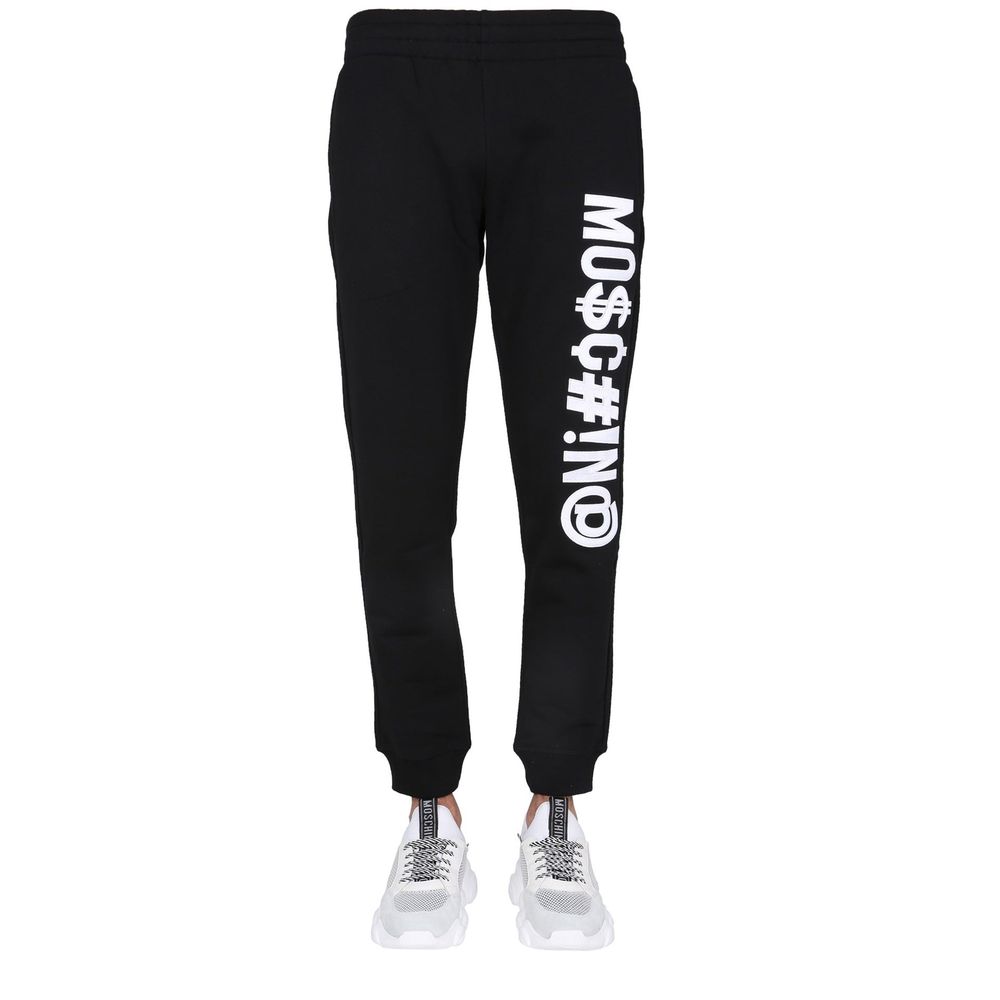 Moschino Couture Black Cotton Joggers Workout Pants