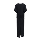 The Row Black Viscose Casual Dress