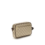 Gucci beige fabric shoulder bag with adjustable strap and minimalist design, showcasing premium craftsmanship.
