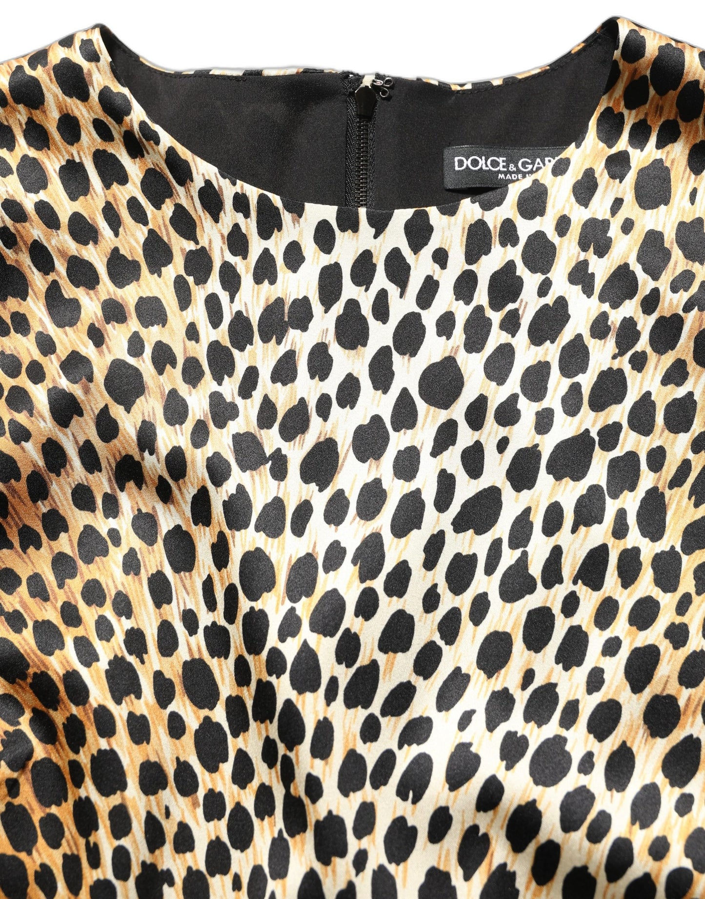 Dolce & Gabbana Brown Ocelot Print Long Sleeve Mini Dress Dolce & Gabbana