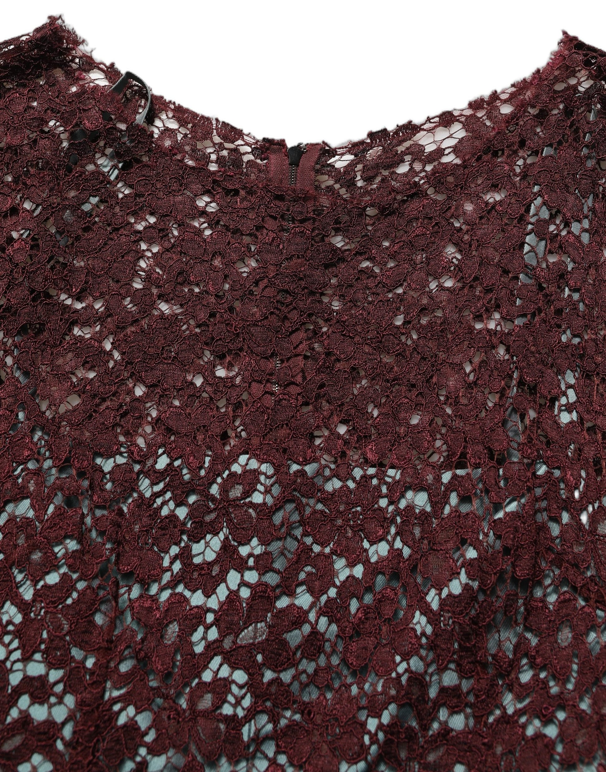 Dolce & Gabbana Multicolor Floral Lace Taffeta Pleated Midi Dress Dolce & Gabbana