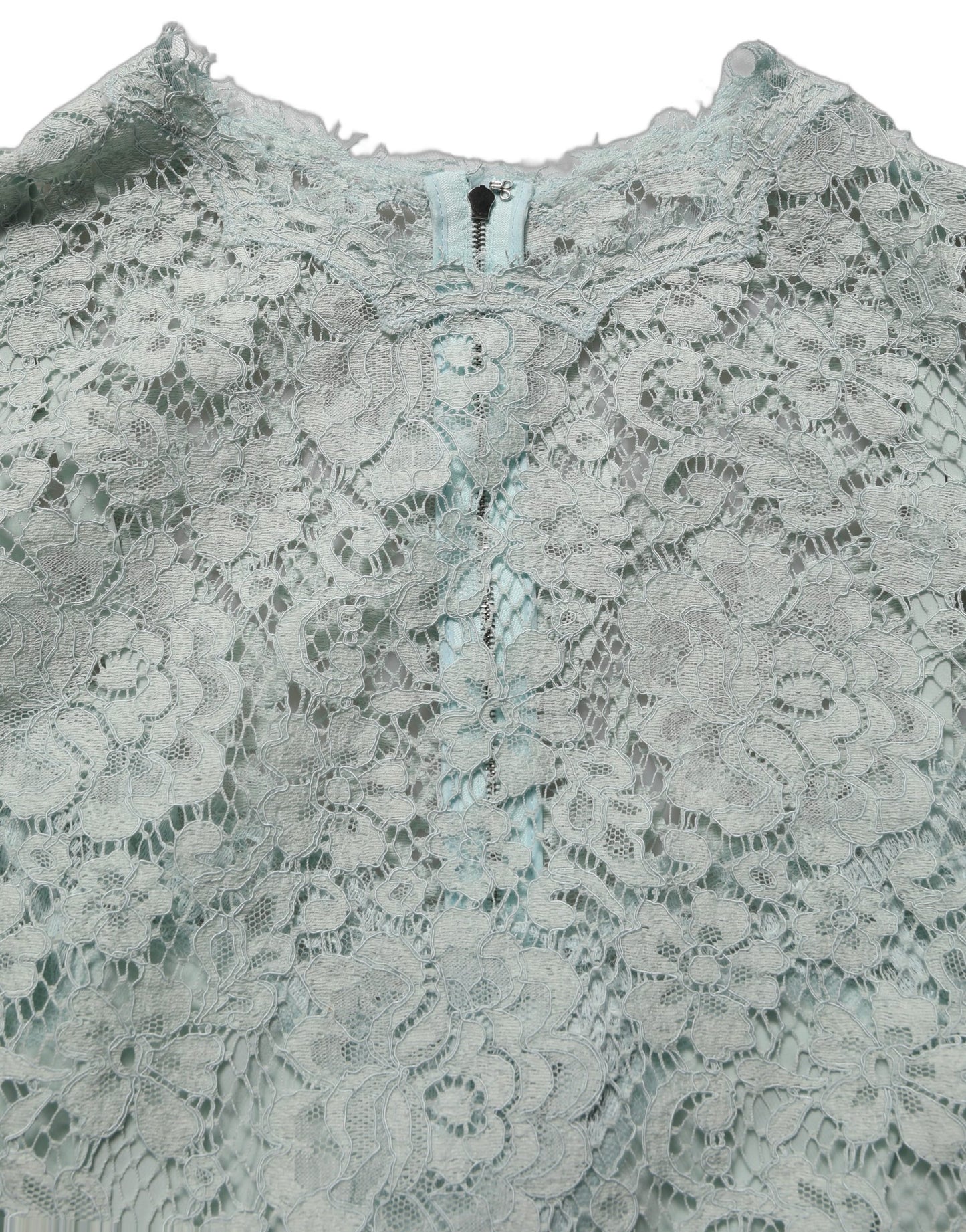 Dolce & Gabbana Mint Green Lace Sleeveless Knee Length Dress Dolce & Gabbana
