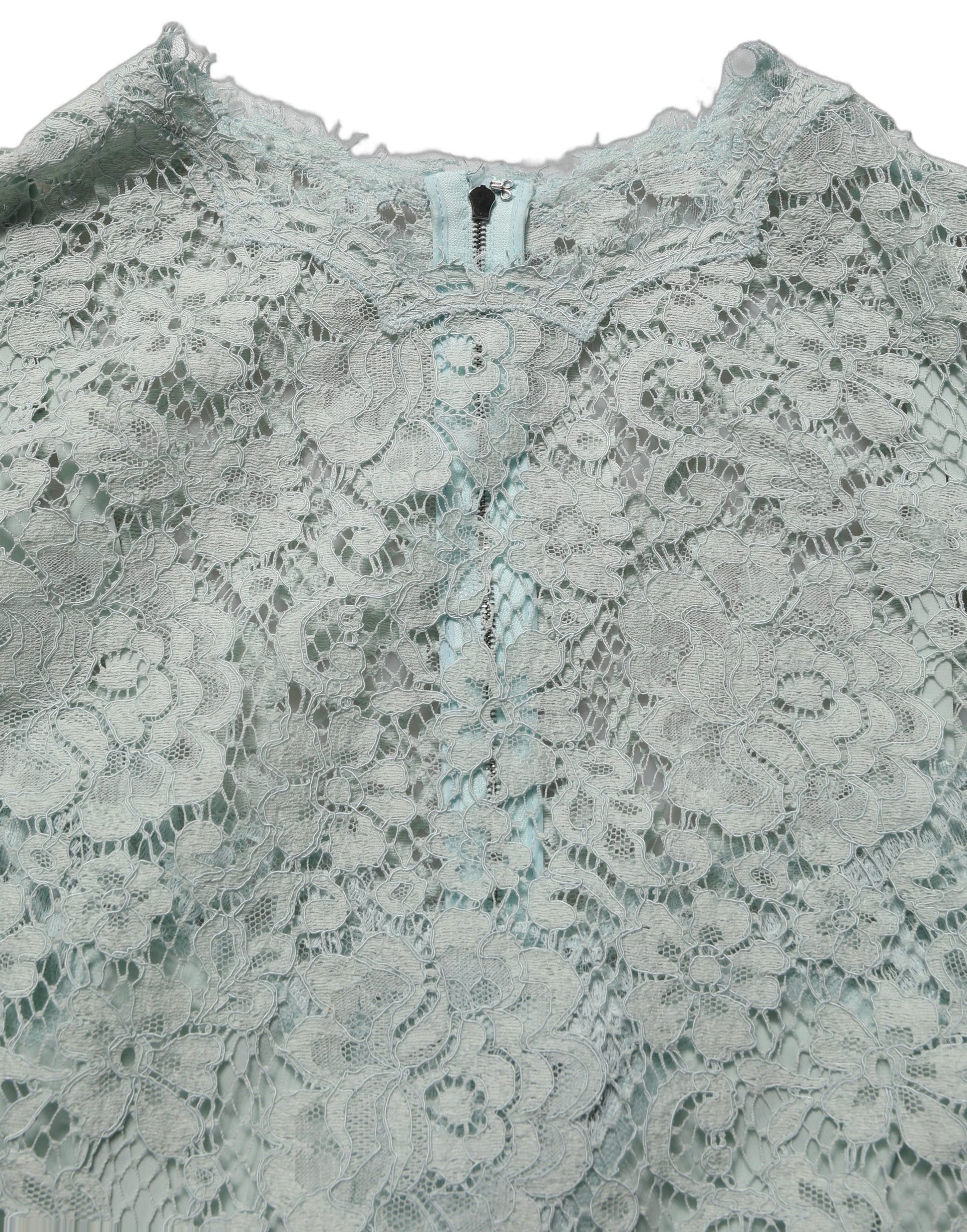 Dolce & Gabbana Mint Green Lace Sleeveless Knee Length Dress Dolce & Gabbana