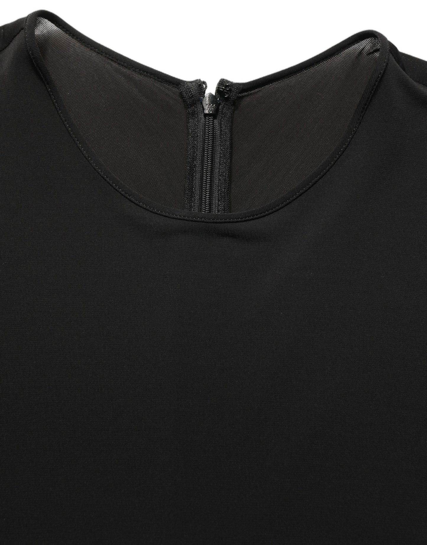 Dolce & Gabbana Black Cotton Long Sleeves Sheath Maxi Dress Dolce & Gabbana