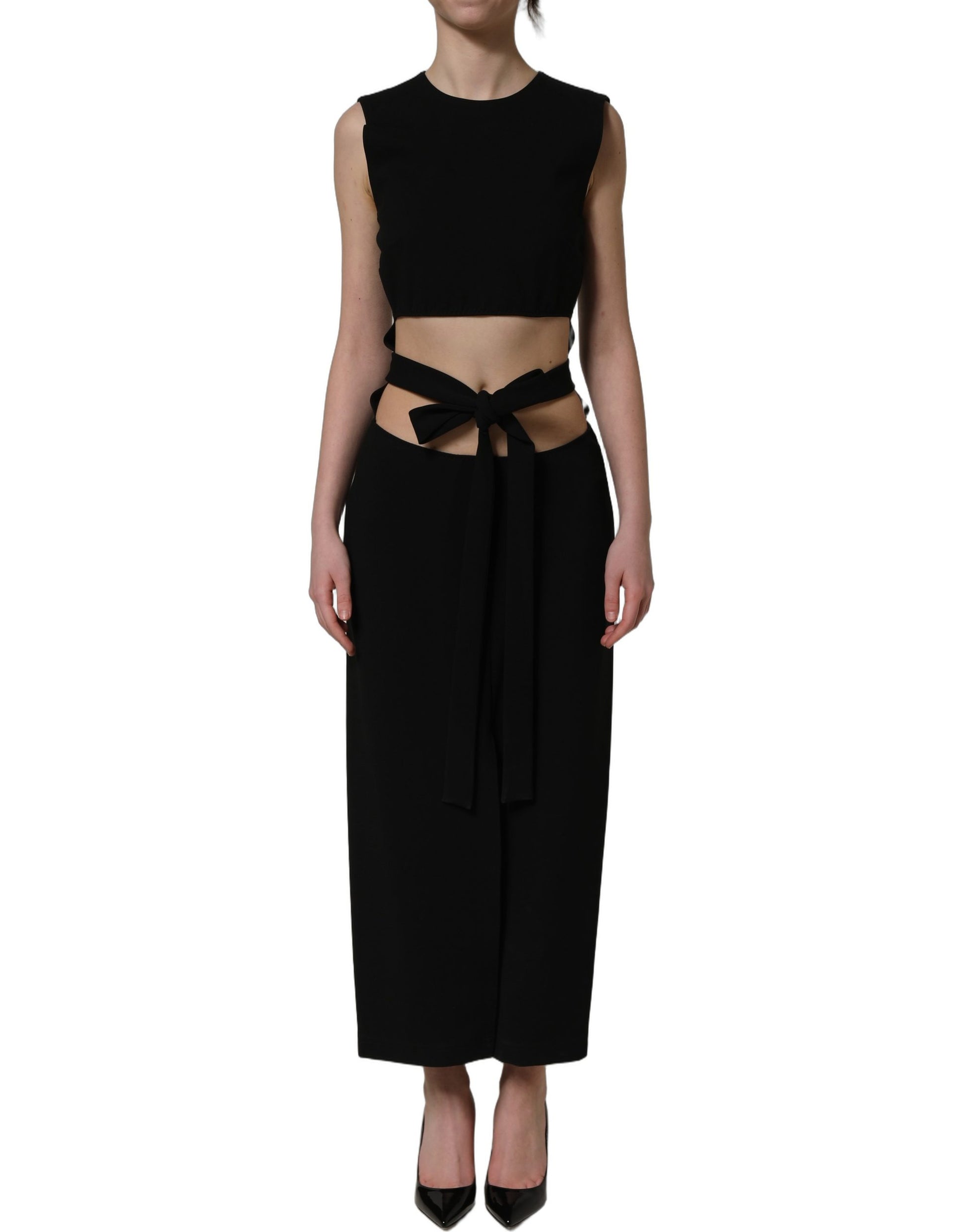 Dolce & Gabbana Black Cut Out Detail Sleeveless Maxi Dress Dolce & Gabbana