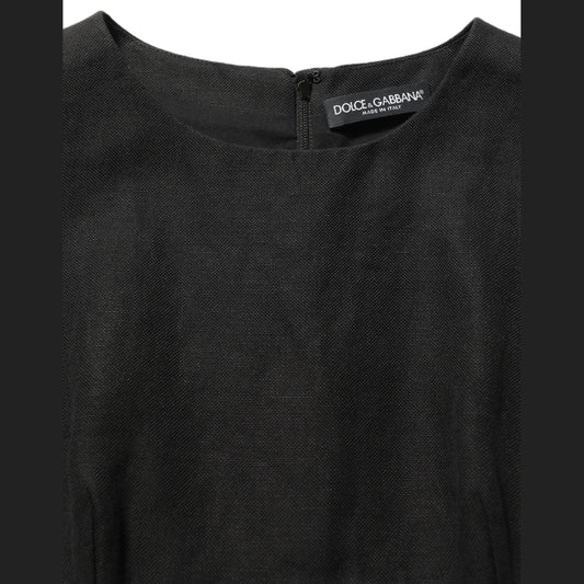 Dolce & Gabbana Black Floral Lace Sleeveless Shift Dress Dolce & Gabbana