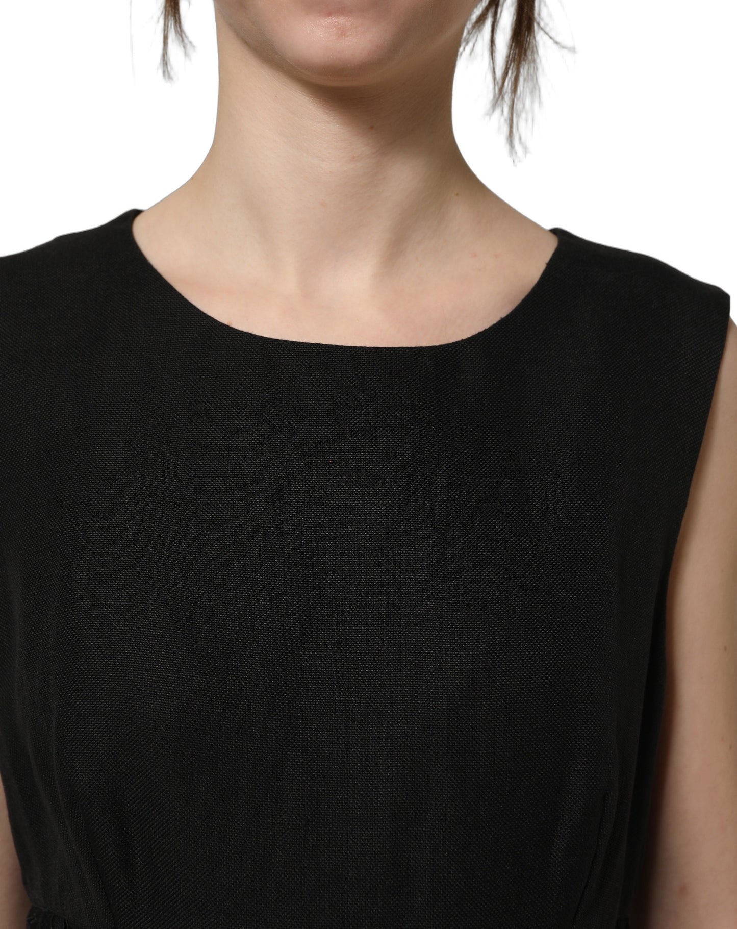 Dolce & Gabbana Black Floral Lace Sleeveless Shift Dress Dolce & Gabbana